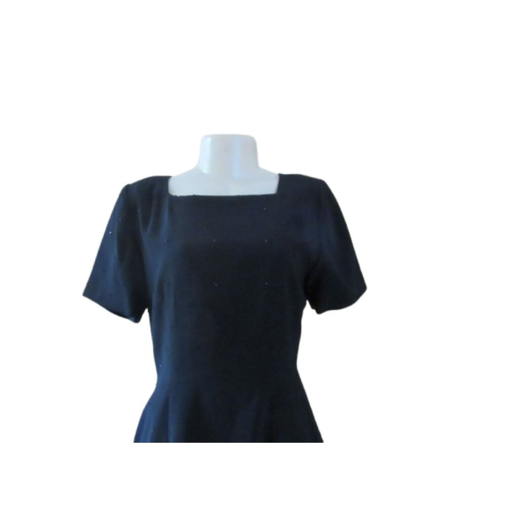 Gazzelle Ciampi For Magali Vintage Black Ruffle Dress Size 8 - Picture 3 of 6